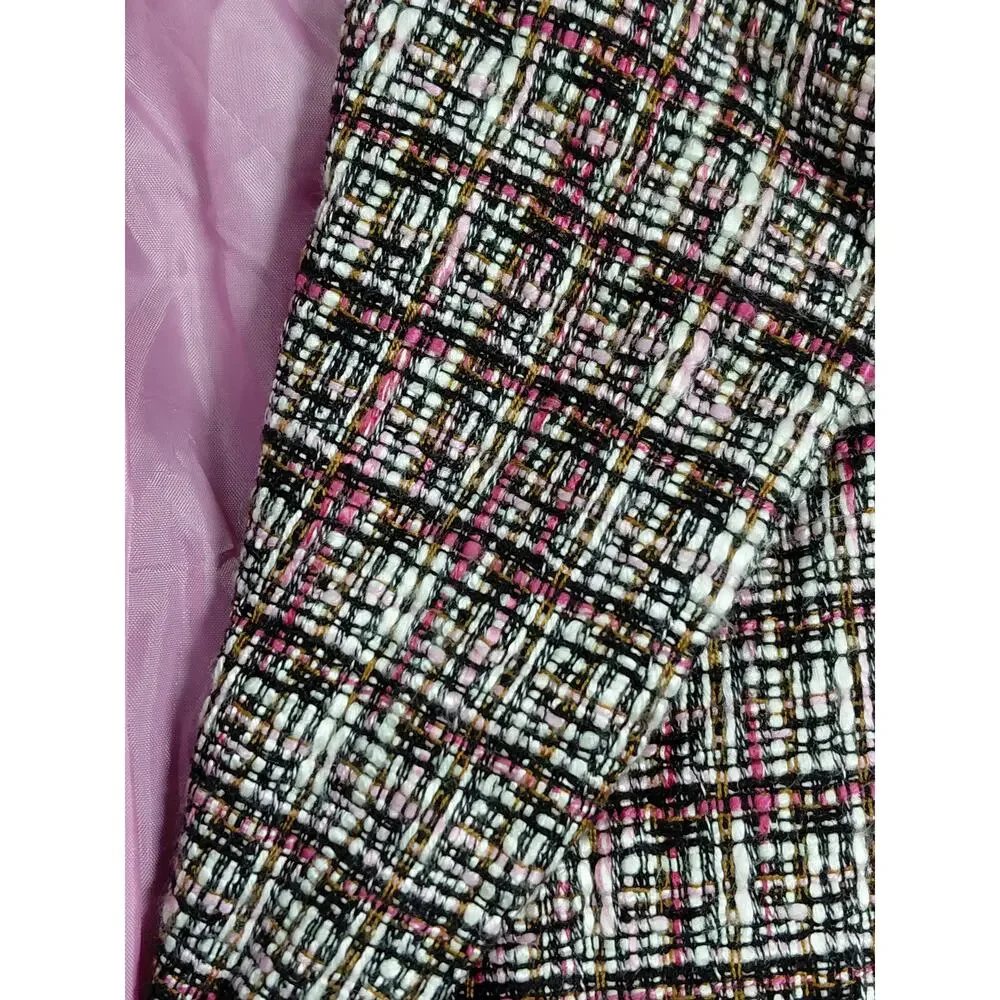 George Pink Plaid Blazer Lined Jacket Women Plus Size 22W/24W